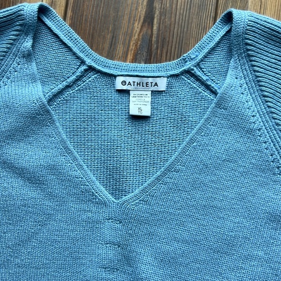 Athleta Hanover Tunic Sweater Size XL Light Blue Pullover S Wool Blend - Picture 3 of 10